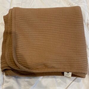 Kate Quinn Organic Cotton Double Layer Blanket, Cinnamon, Wide-rib